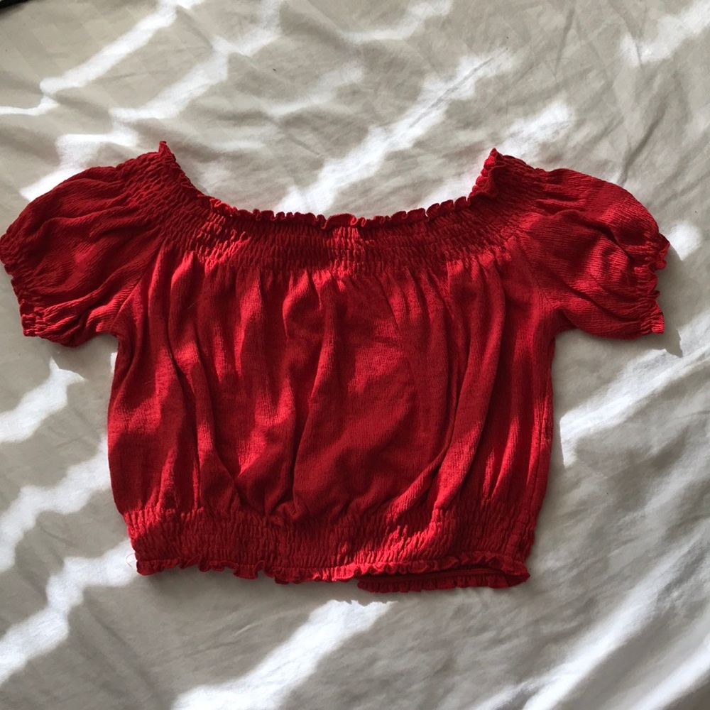 Red crop top